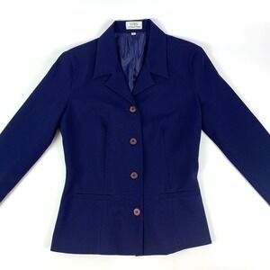 VTG Guess Jeans Navy Blazer Womens Sz S Made in USA Fitted‎ Academia Preppy Y2K
